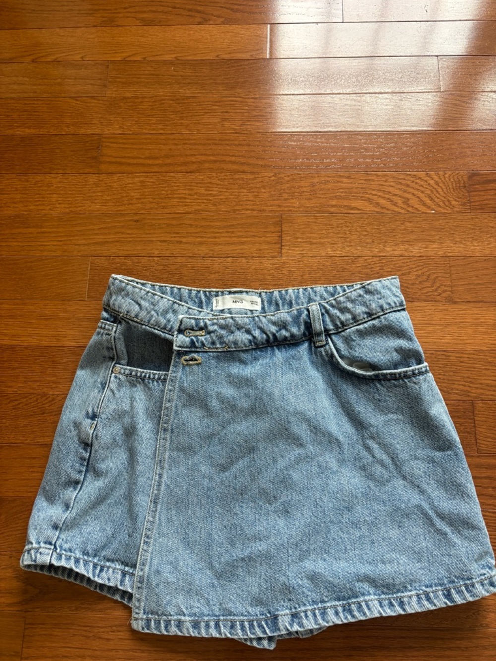 Mango Light Wash Denim Skort